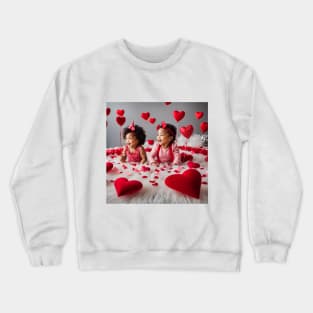 Toddlers celebrating Valentines day Crewneck Sweatshirt